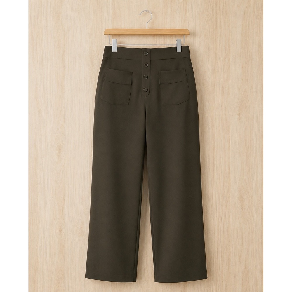 Halara DayStretch Pants 1X Forest Green High Waist Straight Leg Pockets NWT